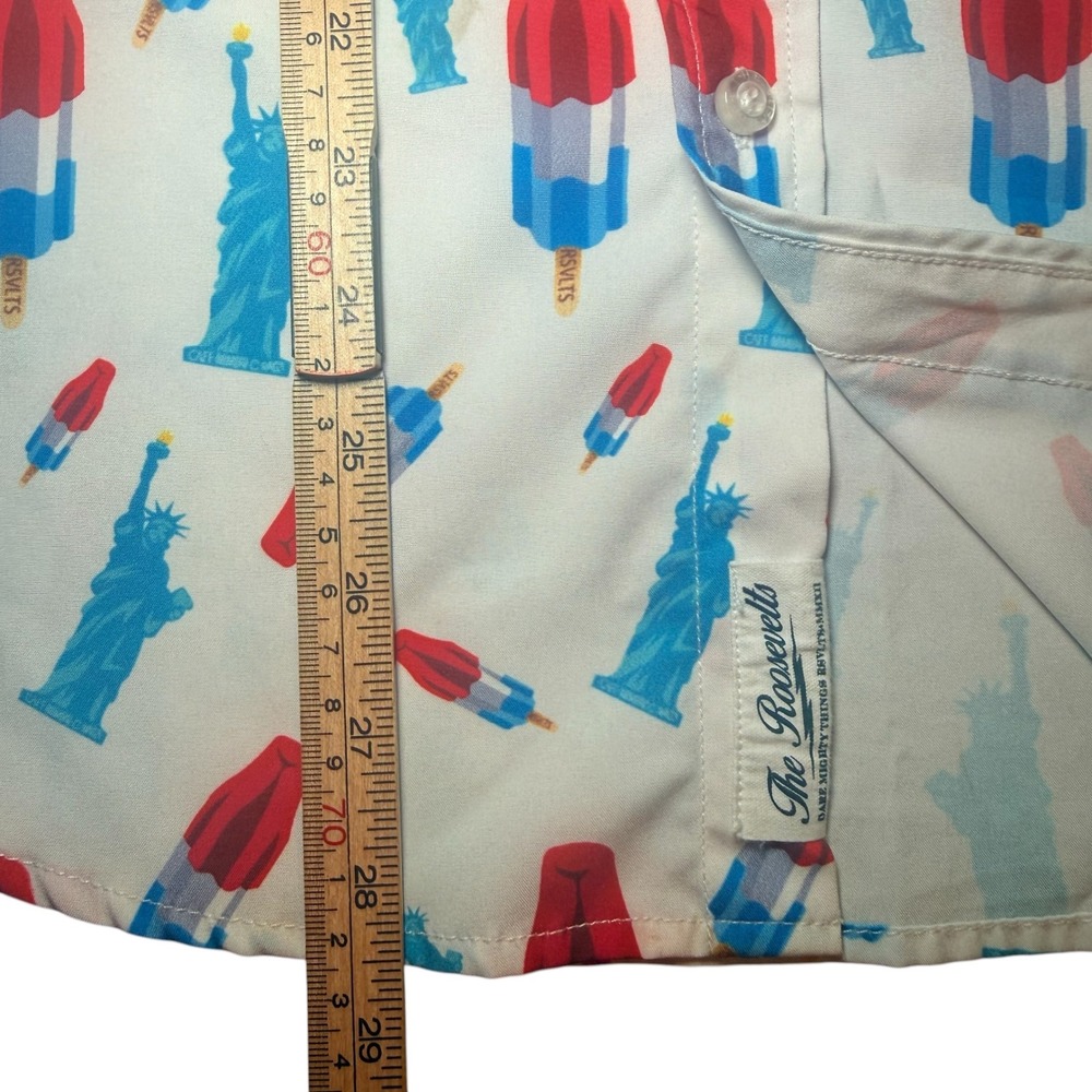 RSVLTS Statue of Liberty Rocket Popsicle Shirt Mens Small Patriotic Short Sleeve - Picture 11 of 11